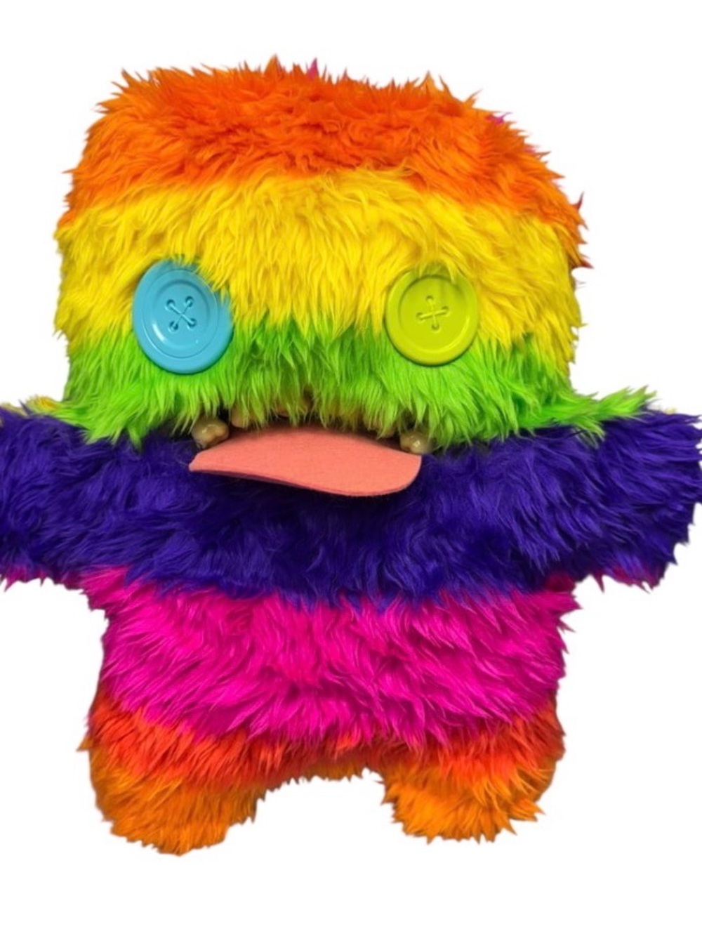 ZURU Fuggler "Bigg Fuggs" Oogah Boogah (Rainbow Stripe) jumbo-sized plush 18”